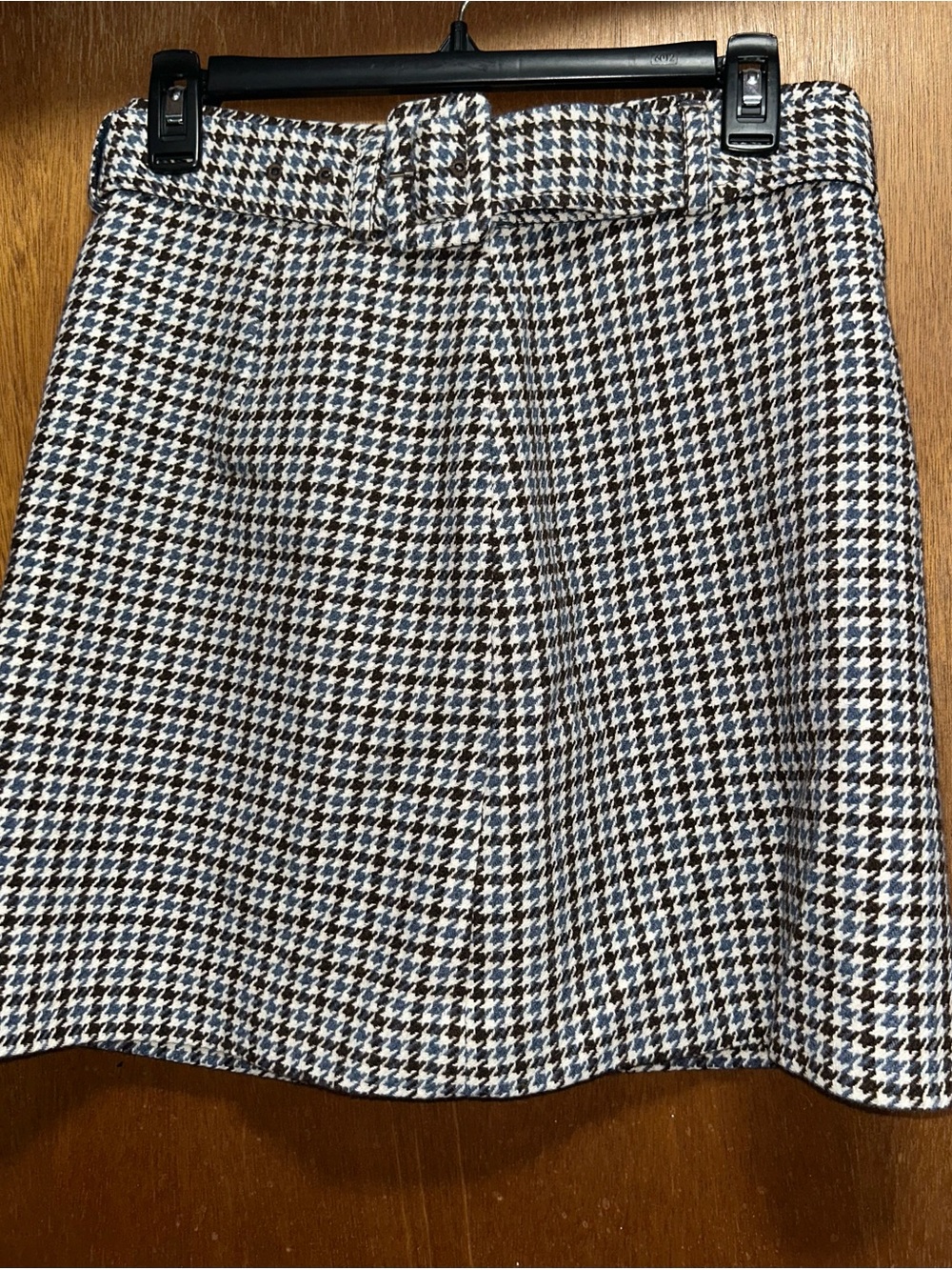 kate spade Black, White & Tan Houndstooth A-Line Skirt
